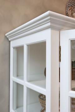 Armoire Vitrine Marseille 4 Portes Vitrées Bois Blanc