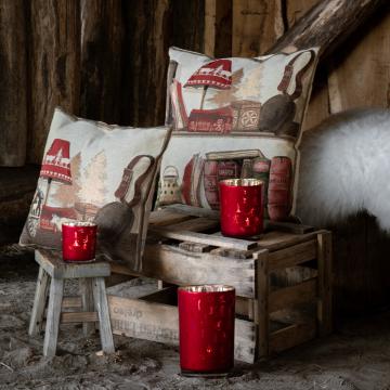 2 Coussins Gobelin Hiver Lampe 33x33