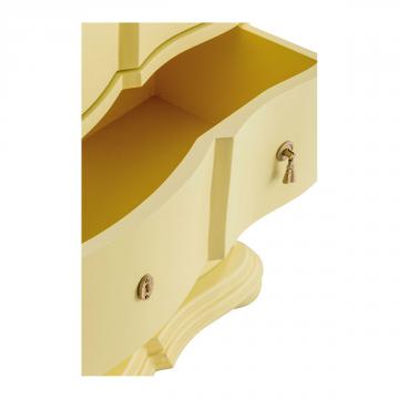 Commode 3 Tiroirs Carlotta Jaune Pastel Blanc d'Ivoire