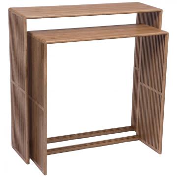 S/2 Consoles Calopsite Teck Naturel Recyclé