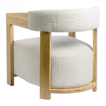 Fauteuil Arsène Bouclette Crème Blanc d'Ivoire