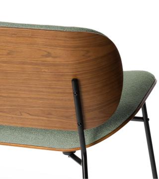 Fauteuil Kuji Bois Foncé Tissu Athezza (4 couleurs)