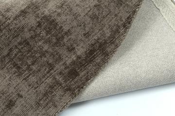 Tapis Rond Fait Main Viscose Gris ø150cm