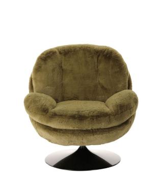 Fauteuil Memento Fausse Fourrure Kaki Athezza