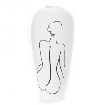 Vase Femme Blanc Mate H74cm