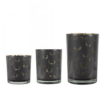 Photophore Verre Silhouette Cornes de Cerf MM