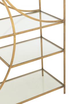 Etagère Contemporaine Nar Métal Doré Verre