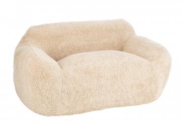 Canapé Cutie Shearl Fourrure Crème Foncé 2 Places