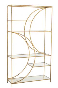 Etagère Contemporaine Nar Métal Doré Verre