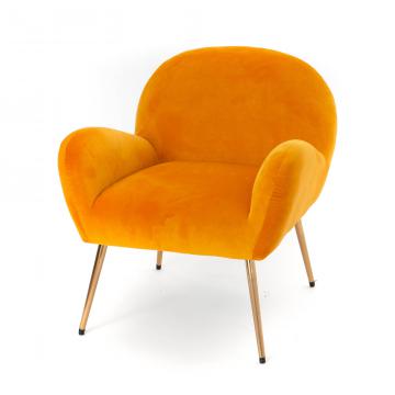 Fauteuil Velours Lise Jaune Amadeus