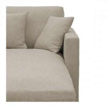 Canapé Méridienne Réversible Angie 100% Lin Beige Blanc d'Ivoire