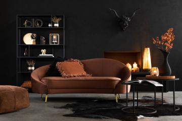 Sofa Elisabeth Velours Marron