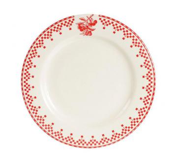 6 Assiettes Dessert Damier Rouge Comptoir de Famille