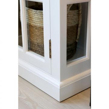 Vitrine Marseille 4 Portes Vitrées + 4 Tiroirs Bois Blanc