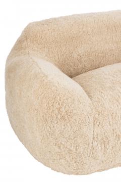 Canapé Cutie Shearl Fourrure Crème Foncé 2 Places