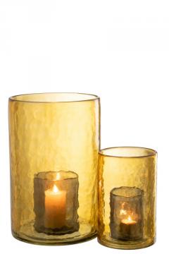 Photophore Double Verre Jaune PM