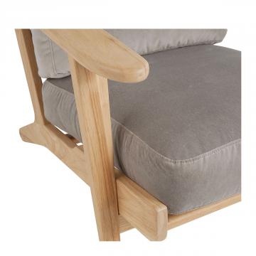 Fauteuil Jules Velours Gris Perle Blanc d'Ivoire