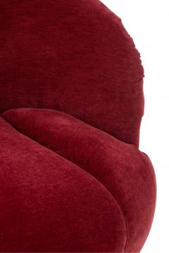 Fauteuil Tournant Velours Bordeaux