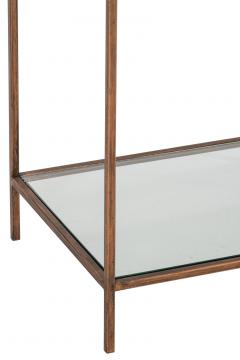 Etagère 2 Parties Cercle Métal Bronze Verre