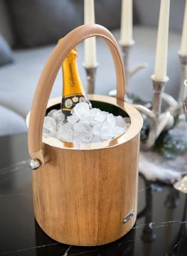 Seau à Champagne Havana Teck-Cuir