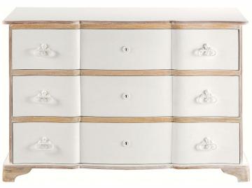 Commode Sophie 3 Tiroirs Blanc d'Ivoire