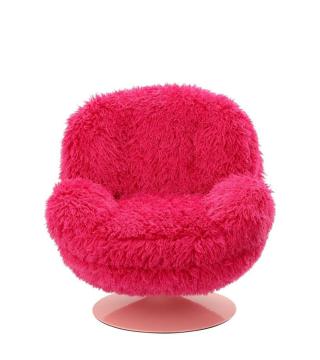 Fauteuil Memento Fausse Fourrure Poils Longs Fushia Athezza