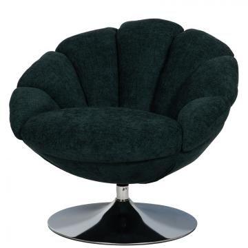 Fauteuil Pivotant Venus Velours Bleu NEW
