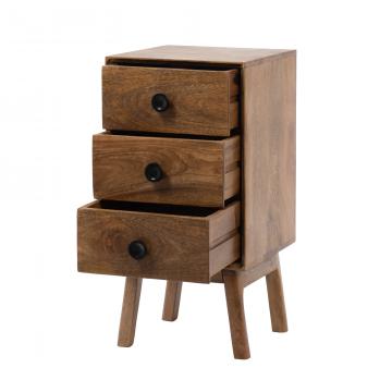Chevet 3 Tiroirs Authentique Manguier Massif