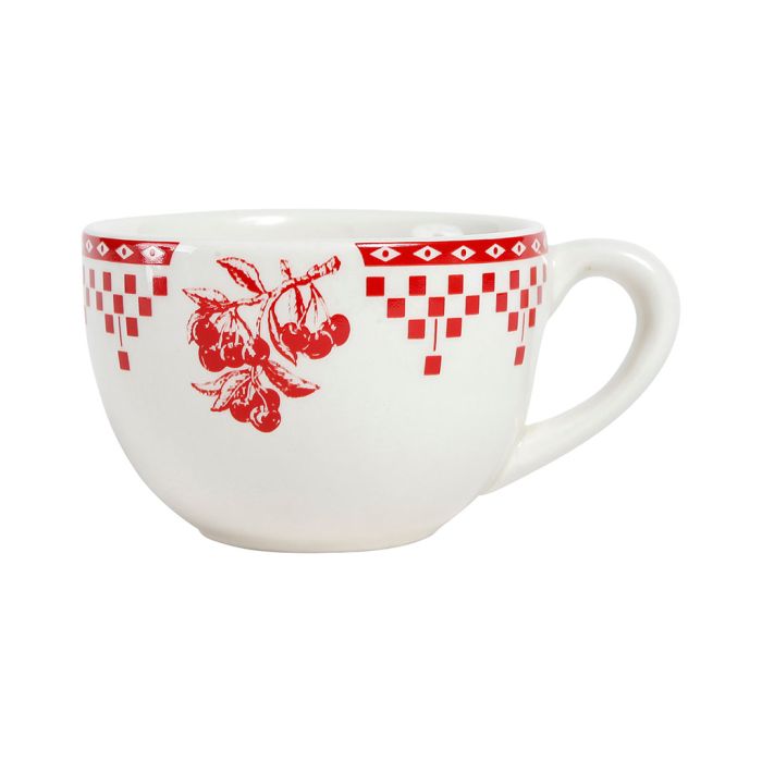 Tasse à Café Faïence Damier Rouge – Le Comptoir De Famille – Vintage 2001