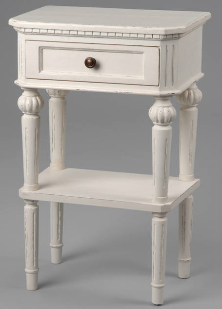 Commode Blanche 2 Tiroirs Style Campagne – Palazzo Int, Bois Peint, 86cm