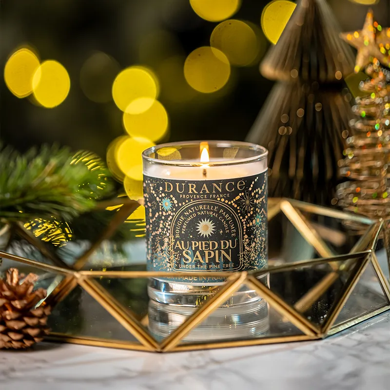 Bougie verte avec forme sapin de Noël 8cm REF/8262
