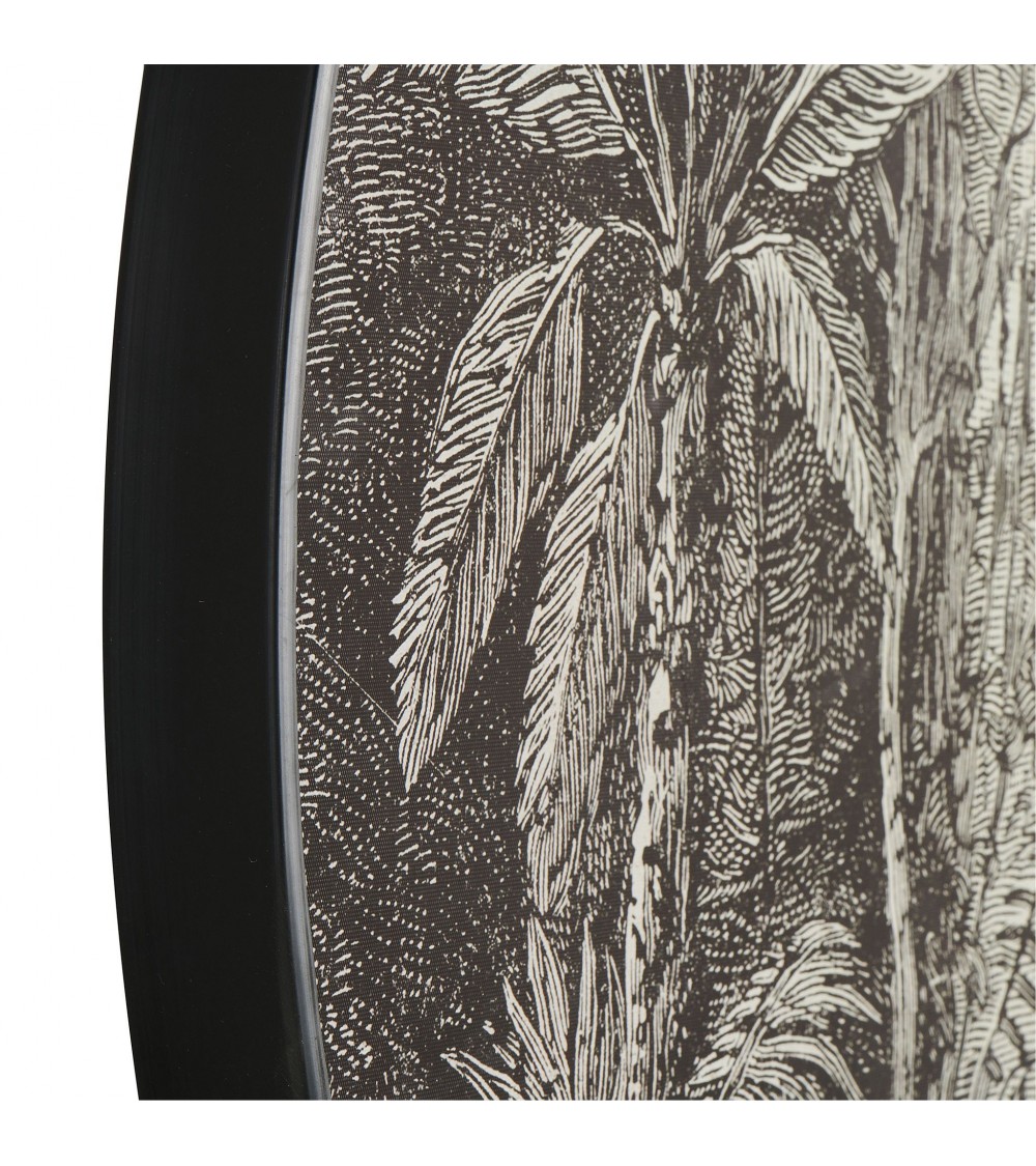 Tableau Agumbe Athezza Impression sur Toile de Forme Ronde Décoration  Murale Noir et Blanche 80x80cm - L'Héritier du Temps