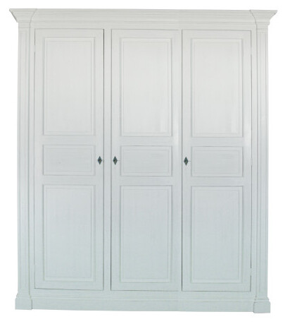 Soldes - Armoire penderie blanche 2 portes 3 tiroirs - Harmonie - Interior's